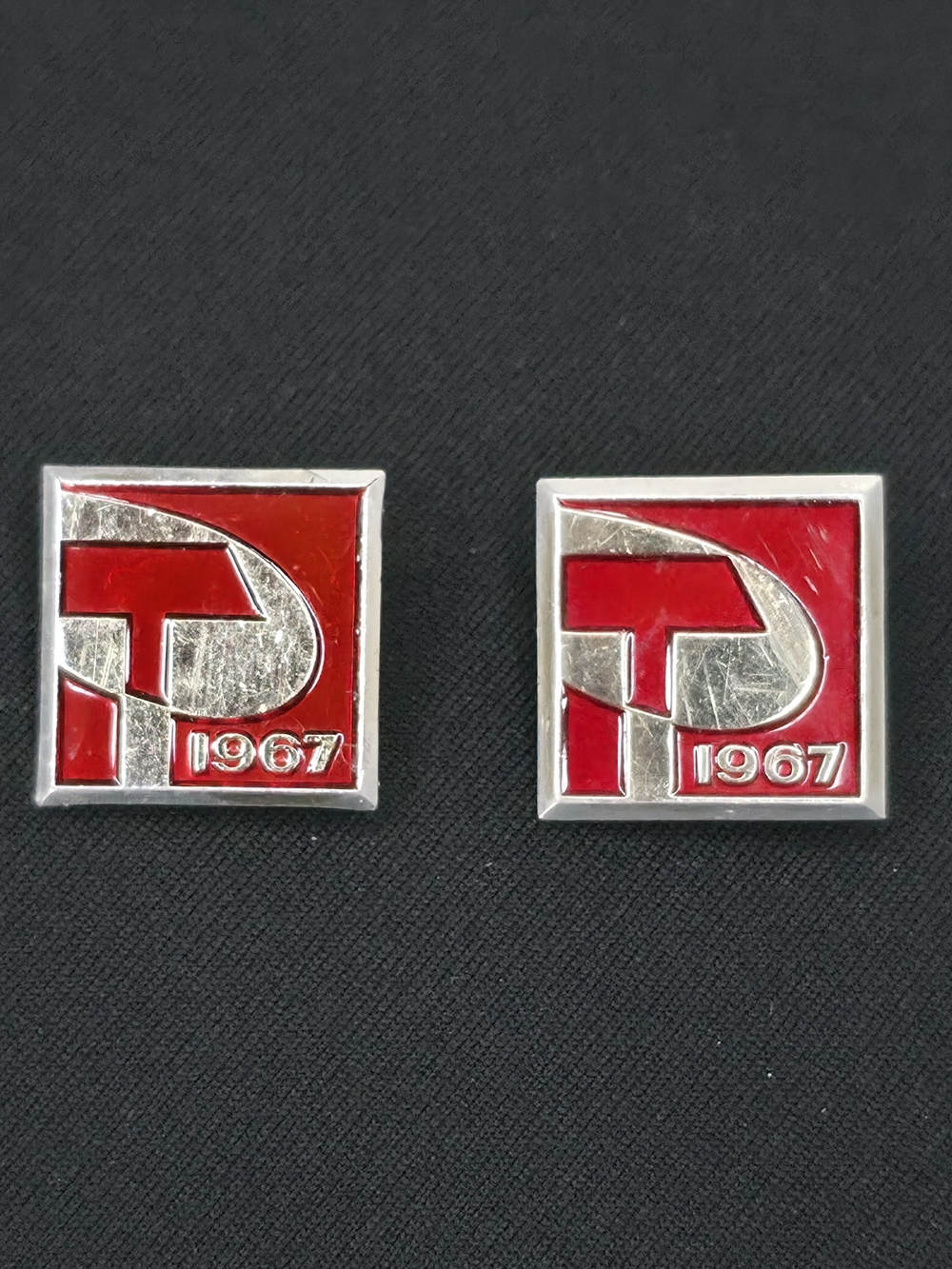 Vintage Expo 67 USSR Soviet Pavilion Pins Set of 2 Montreal Worlds Fair 1967